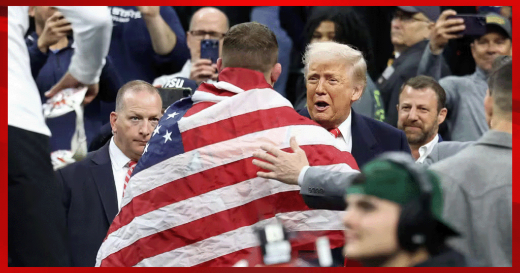 Moments After Winning NCAA Championship, Air Force Lieutenant Proudly Salutes President Trump